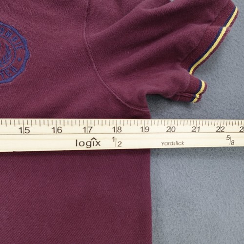 Vintage Abercrombie & Fitch Stretch Poloshirt Herren Gr. M weinrot Patches - Bild 5 von 18