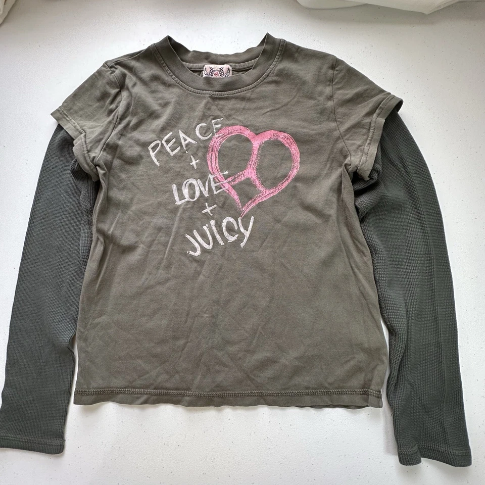 LOTE de 2 camisetas de algodón de manga larga Juicy Couture y Ralph Lauren para niñas talla 10-12 Foto 2 de 4