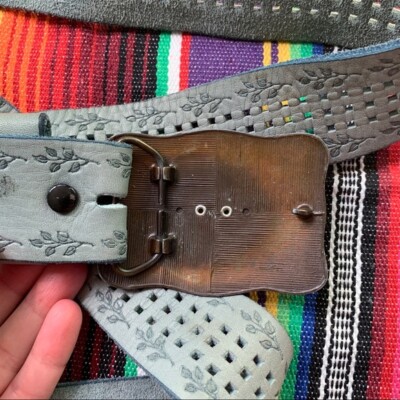 Vintage Marble Cowboy Western Suede Leather Belt Buy Camel Suede Cowboy Western Belt With Antique Gold Buckle main image 3
