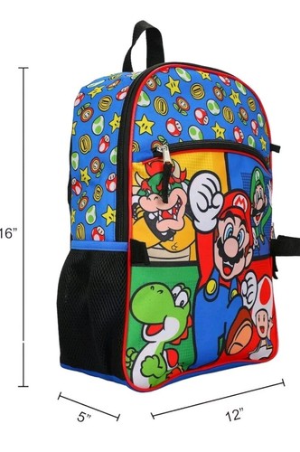 Lebendiger Mario Rucksack perfekt für junge Gamer bequemes Federmäppchen Schlüsselanhänger - Bild 4 von 5