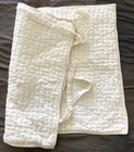 Pottery Barn Pick Stitch Cotton Creamy Standard Pillow Shams 20" - 26" Set of 3