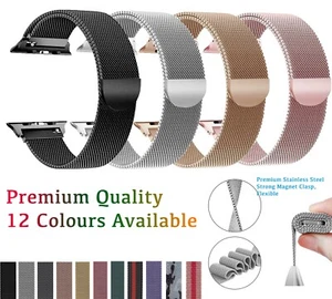 Bande pour Apple Watch iWatch Series 11-1 Ultra Boucle magnétique en acier inoxydable de Milan
