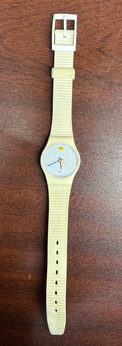 1980’s Vintage Standard swatch watch Dotted Swiss 607-755 NOT WORKING