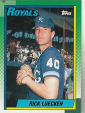 FREE SHIPPING-MINT-1990 Topps #87 Rick Luecken Kansas City Royals +BONUS CARDS