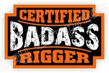 Badass Rigger Hard Hat Sticker Decal Motorcycle Helmet Label Welding Rigging