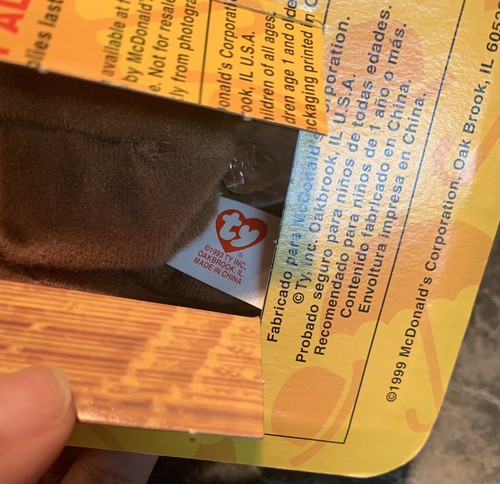 McDONALDS TY BEANIE BABY BRITANNIA THE BEAR RARE WITH 2 TAG ERRORS 1993 OAKBROOK - Picture 8 of 12