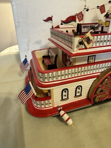 Dept 56 Snow Village High Rollers Riverboat Casino  with Lights READ DESCRIPTION - Afbeelding 5 van 19