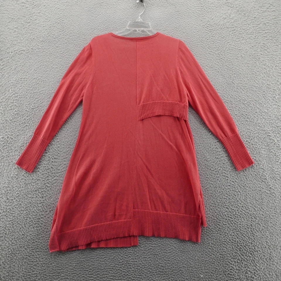 Cárdigan Suéter Stella Carakasi Asimétrico Grande Rojo Coral Mujer Cáñamo Largo Foto 2 de 4