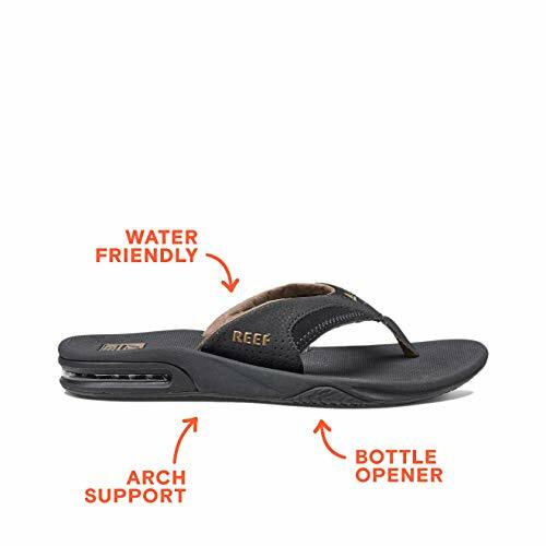 Reef Men's Fanning Flip Flop Sandals, Black/Silver, Assorted Sizes , Colors - Picture 20 of 47