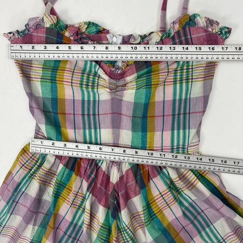 Polo Ralph Lauren Madras Plaid Ruffle Midi Dress Teen Sz 16 *FITS WOMENS SMALL* - Picture 14 of 17