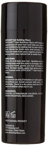 EFFICIENT Keratin Hair Loss Powder Concealer Thickening Fiber, Dark Brown 28g - Picture 3 of 6