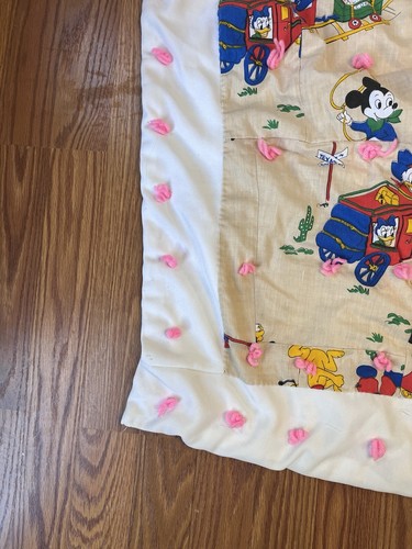 Vintage Western Mickey Baby Blanket Handmade 29 x 36 Tied Knotted - Picture 12 of 14