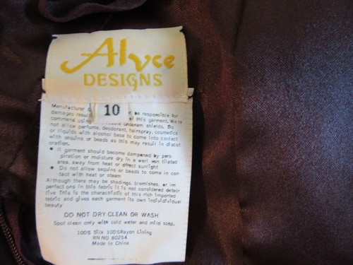 ALYCE Designs Purple Silk Maxi 10 Vintage Beaded Sleeveless Formal Gown BR49 - Picture 5 of 5