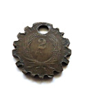 Love Token Pendent Over An Early U.S. 2 Cent Piece