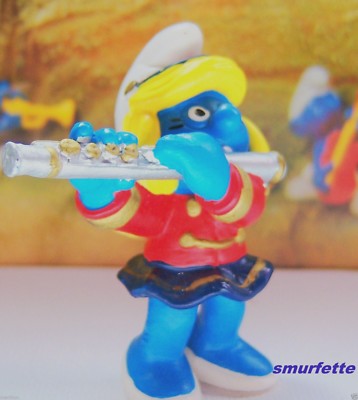 Figurina Puffo Paracadutista In PVC - Peyo Schtroumpf Collezione Serie Fumetto, Usato TBE