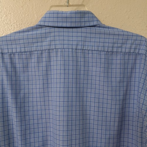 Van Heusen Dress Shirt Mens Size 34-35 /1 Blue Check Long Sleeve Button Up 5424 - Picture 6 of 7