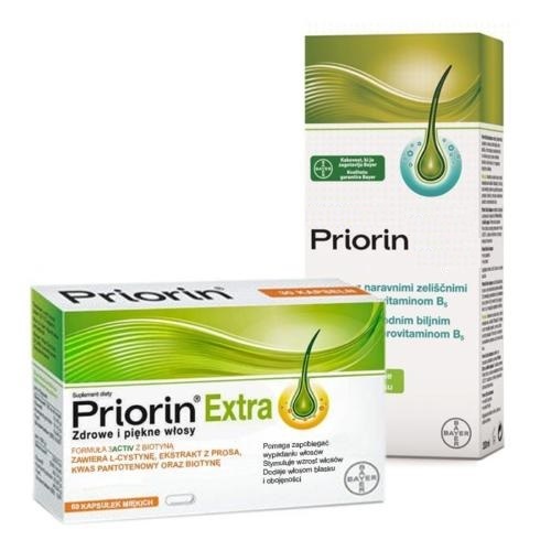PRIORIN EXTRA 30 Capsules + Shampoo 200ml GREASY HAIR GROWTH LOSS TREATMENT - Picture 1 of 2