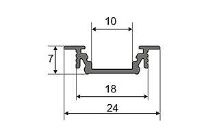 LEDsikon® LED ALU Profil GROOVE-T-10-1m , eloxiert LK#522205 - Afbeelding 2 van 2