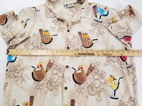 Aloha Republic Tiki Tropical Cocktails Hawaii Short Sleeve Button Shirt Size 2XL - Picture 8 of 12