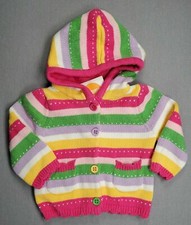 Baby Girl New Gymboree 3-6 Month Colorful Knit Brand New Kitty Hooded Sweater