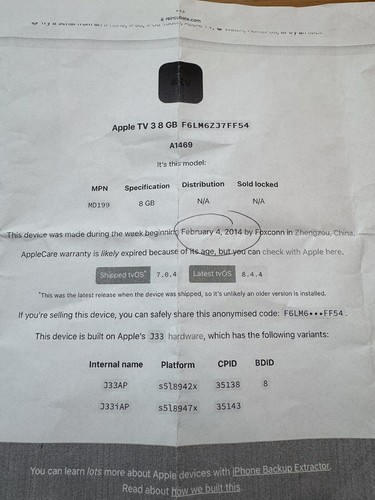 Apple TV 3 Media Streamer - Schwarz, WLAN + Ethernet 8gb getestet A1469 Kabel - Bild 16 von 17