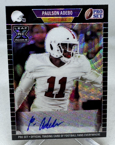 Paulson Adebo 2021 Leaf Pro Set Metal 1989 Black Wave #10/25 Rookie Auto Giants - Picture 1 of 4
