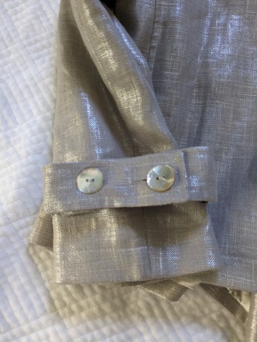 Charles Gray London Womens Silver Thread Cream Linen Blazer Jacket Size M EUC - Bild 11 von 12