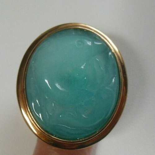 Anillo AKR Amy Kahn Russel Tallado Azul Piedras Preciosas Peces y Bronce Talla 6.5 - Imagen 2 de 6