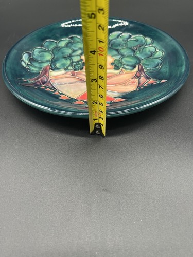 Vintage Moorcroft Green Blue Art Plate 'Mamoura' Pattern Trees Landscape 10” - Picture 7 of 7