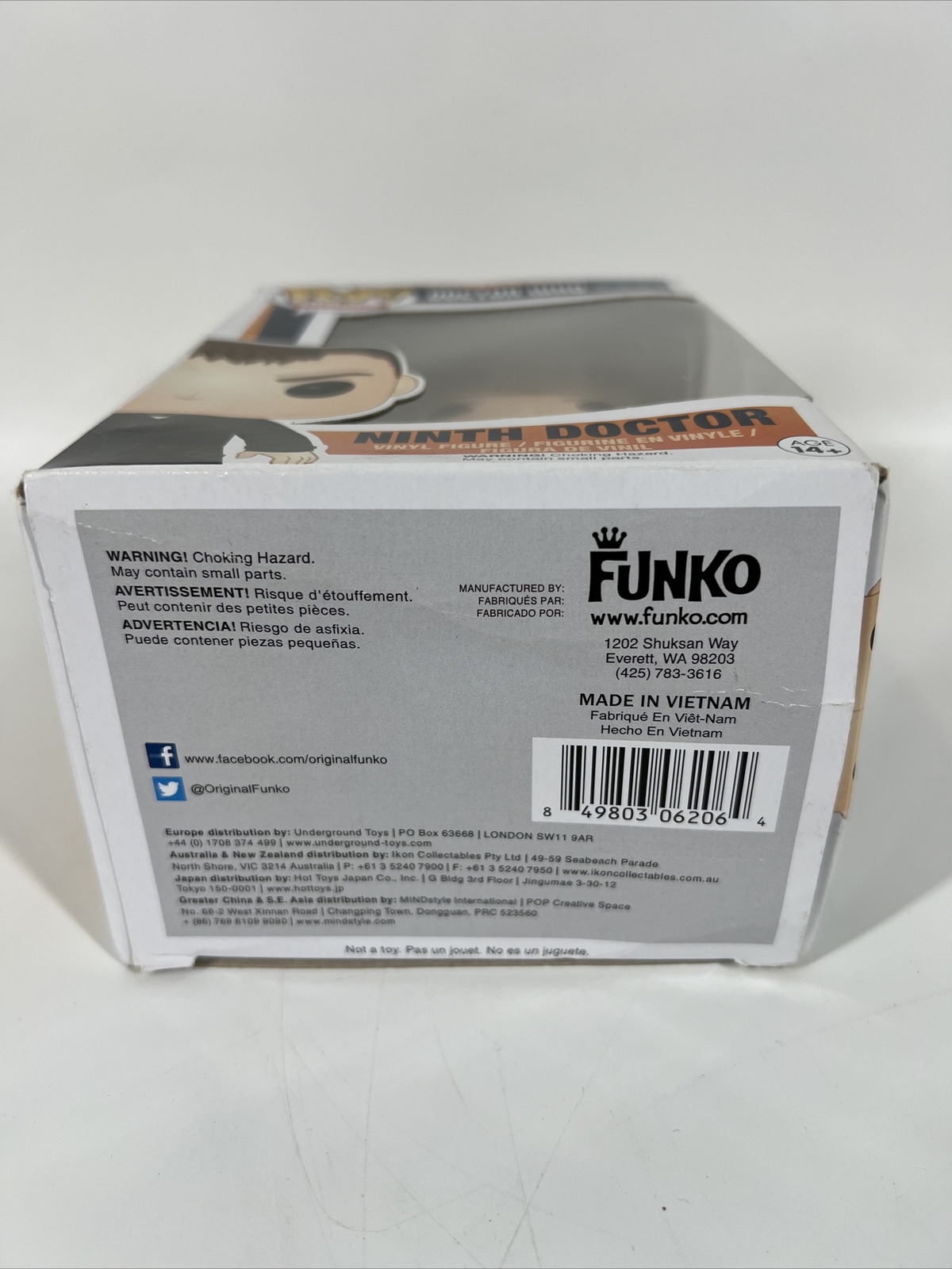 Funko Pop Doctor Who Ninth Doctor #294 Vaulted Vinyl Figure Some Box Damage