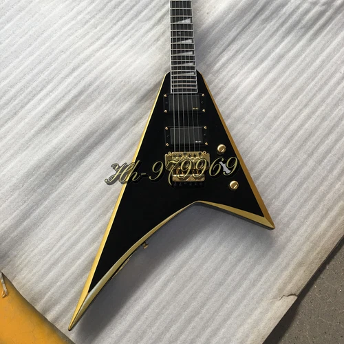 Black X Series Rhoads RRX24 Electric Guitar 6-String Mahogany Wood Gold Hardware