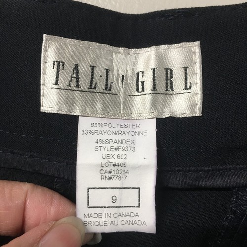 Tall Girl Junior Fit Flared Trouser Dress Pants Womens 9 Black Mid Rise Casual - Picture 12 of 14