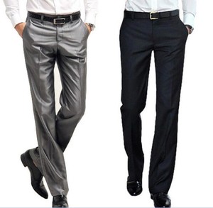 Hot Mens Formal Suit Pants Dress Wedding Straight Legs Trousers