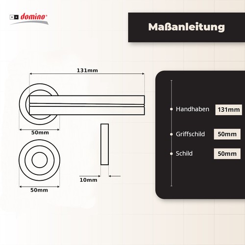 DOMINO Türgriff  Drückergarnitur  |  mit Rosette  | Tür-klinke | DEKAN-R SCHWARZ - Bild 32 von 37