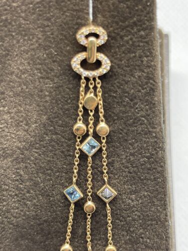 Roberto Münze 18K Diamant Klassiker, Ohrringe mit Diamanten, blauer Topas und Rubin - Bild 4 von 6