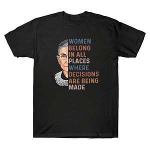 RBG-Ruth-Bader-Ginsburg-Women-Belong-In-All-Places-Men-039-s-T-Shirt-Cotton-Tee-Top