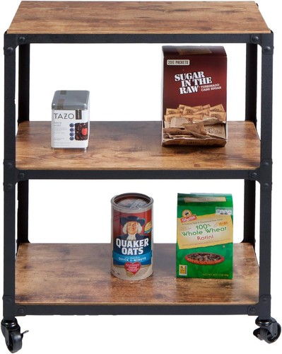 Bar Cart, Rolling Cart, Microwave Stand, 3-Tier, Coffee Cart, Kitchen Cart - Picture 4 of 9