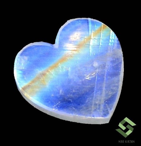 Zertifiziert Regenbogen Mondsteine Herzform Cabochon 15x15 mm 6,70 cts lose Edelsteine - Bild 6 von 6
