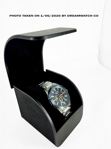 Armani Exchange AX2614 Drexler Mens Silver Bracelet Chronograph Blue Gold Watch - Picture 7 of 7