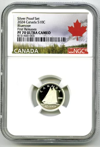 2024 CANADA 10 CENT SILVER PROOF NGC PF70 NEW EFFIGY DIME FIRST RELEASES & YEAR
