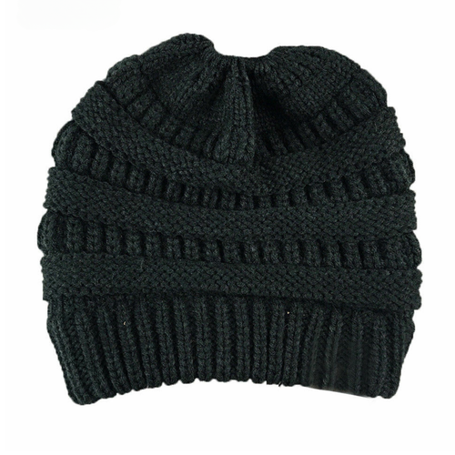 Women's Girls Ponytail Hat Winter Knitted Wool Beanie Cap Stretch Headwear Warm - Picture 8 of 31