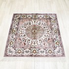 4x4ft Handmade Silk Carpet Square Living Room Kid Friendly Area Rug 104C