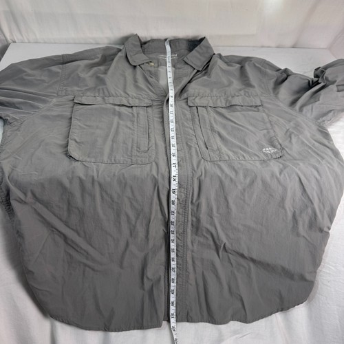 Exofficio Mens Travel Shirt XL Gray BugsAway Insect Shield, Vented, Pockets - Picture 8 of 15