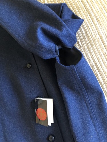 RARE Vintage SALKO Austria Exclusive Alpaca Wool Loden Tirol Blue Overcoat 12 - Picture 17 of 23