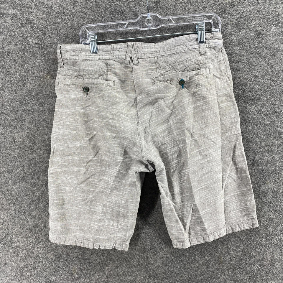 Pantalones Cortos Modernos Diversión Hombres 32 Gris Rayas Tiro Medio Bermudas Bolsillos Algodón Foto 2 de 4