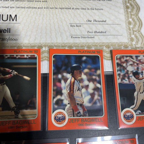 🔥1992 STAR CO. PLATINUM JEFF BAGWELL SET ONLY 200 SETS W/Promo/Cert💥EBAY POP 1 - Picture 7 of 24
