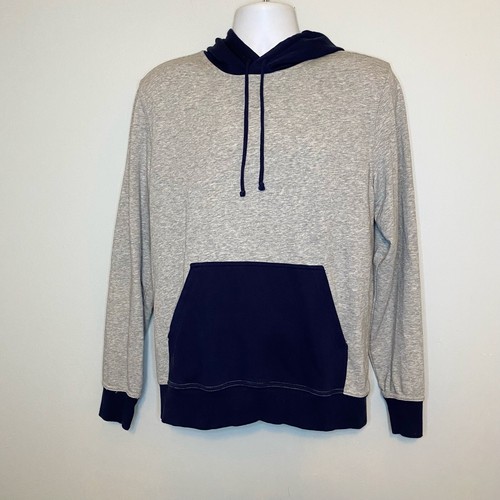 Lucky Brand Men’s Gray And Navy French Terry Pullover Hoodie Sz M - Picture 1 of 9