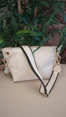 Tasche Handtasche Clutch Bauchtasche beige Damen Mädchen ECHT LEDER mit Schul...
