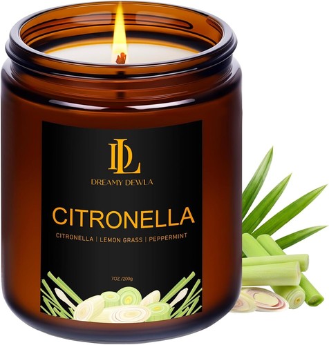 Citronella Candles Outdoor, Citronella Scented Candle, Natural Soy Wax Candle fo