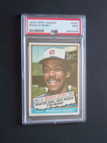 1976 Topps Traded Baseball, Rogelio Moret, Atlanta Braves, Card# 632T, PSA-9